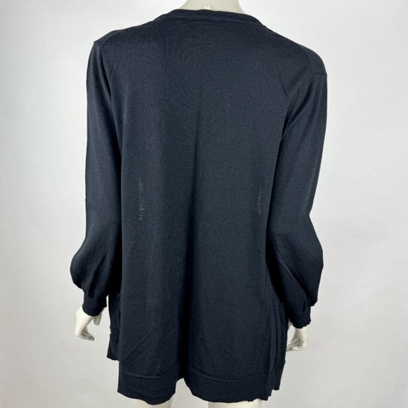 Eileen Fisher Wool Open Front Cardigan Women L EUC Lightweight Stretch Sweater - Picture 1 of 11
